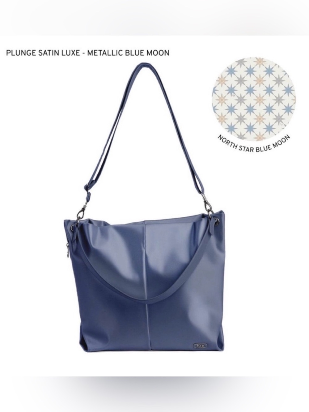 LUG NWT Plunge Satin Luxe Metallic Blue Moon